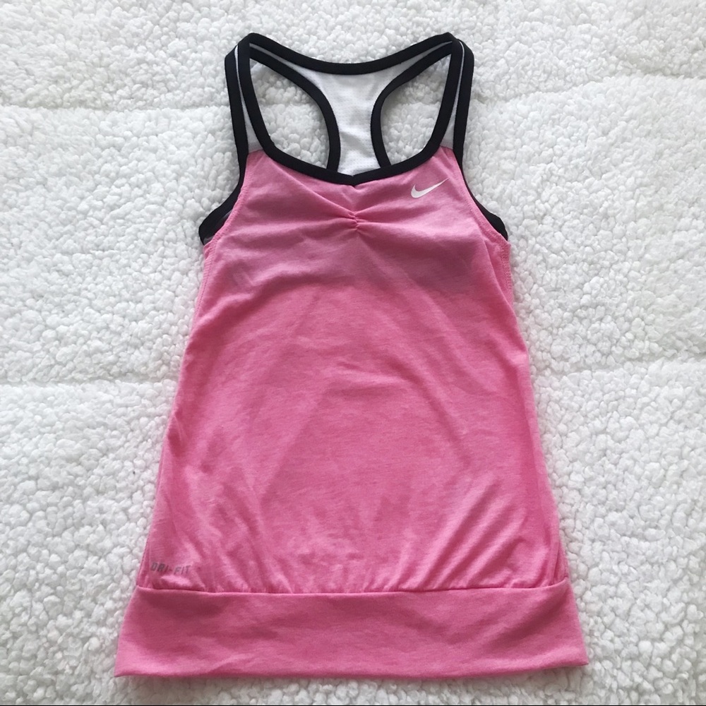 Girls Nike Dri-FIT Training Racerback Tank Pink